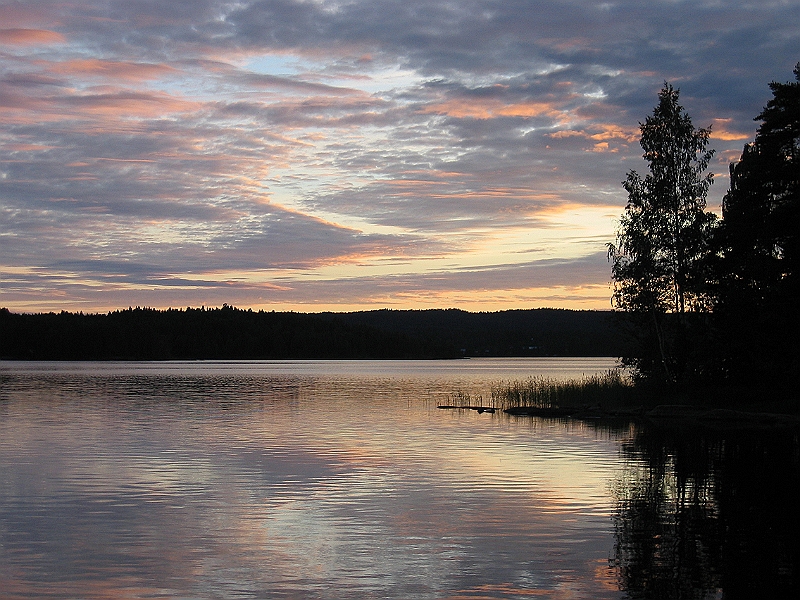 100_0039.JPG - 2005, Värmland, Gebiet: See Värmel - Abendstimmung am See